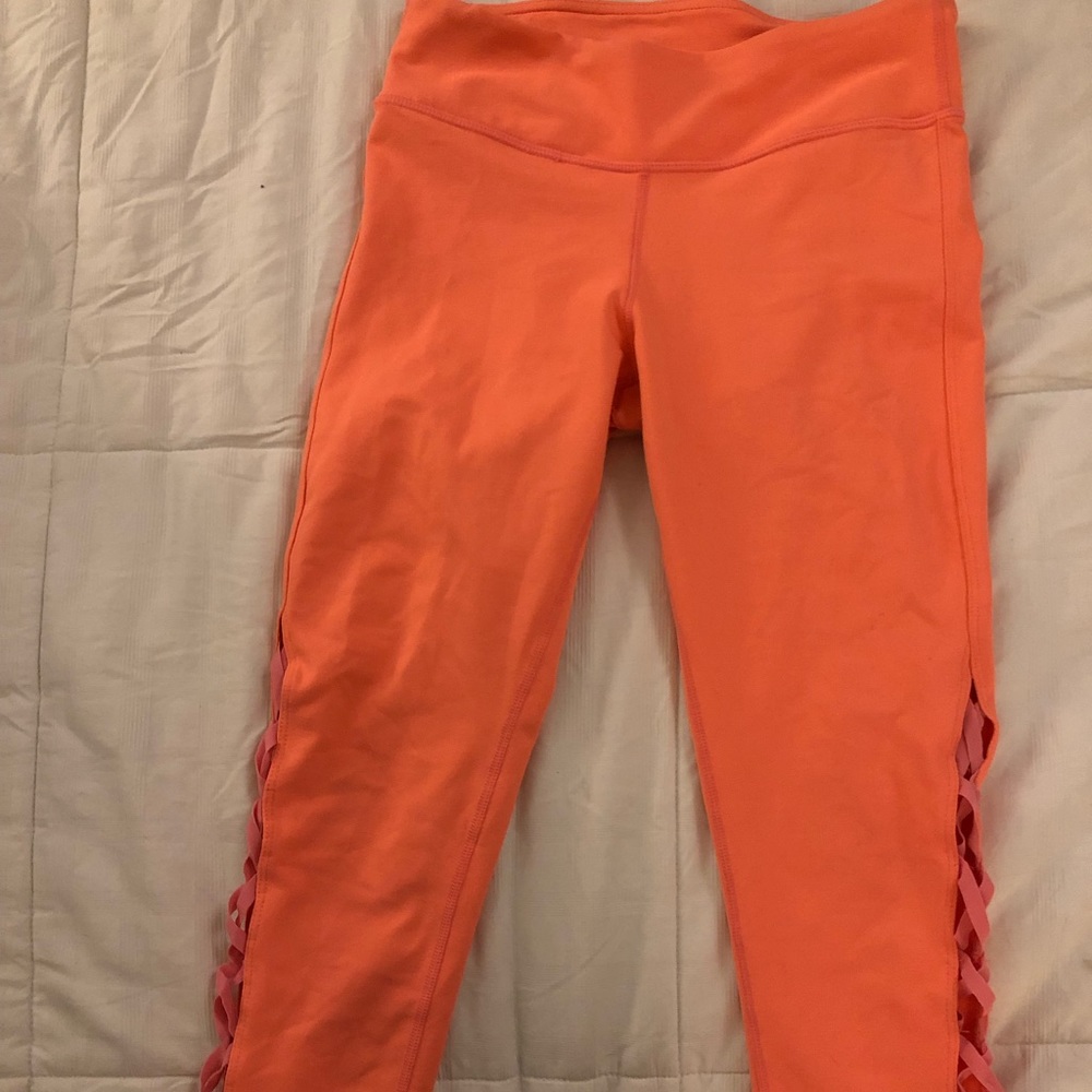 Orange Fabletics 3/4 length Capri yoga pants